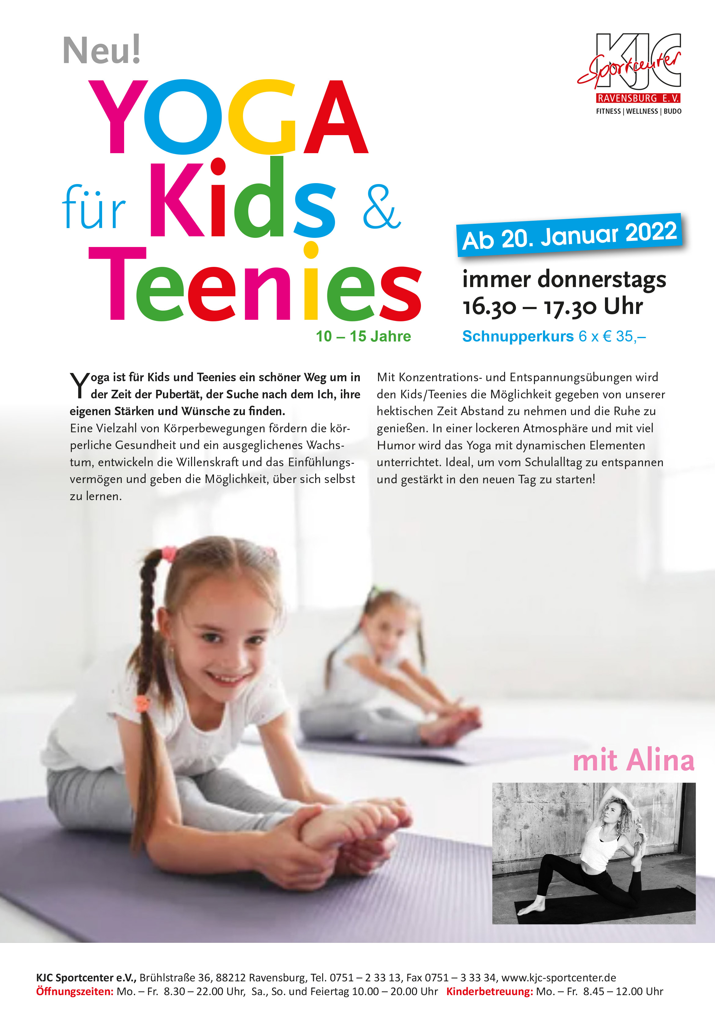 Neu: Yoga für Kids+Teenies (10-15 Jahre)